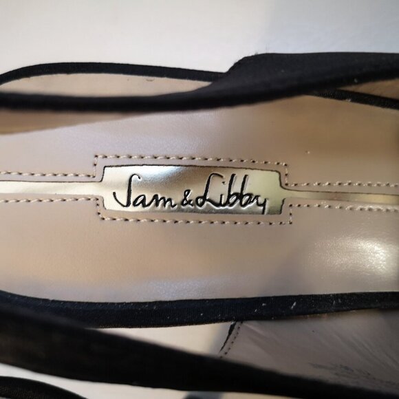 New in Box Sam & Libby Ladies Open Toe Black Sling Back Size 9M Sandals - Picture 3 of 11